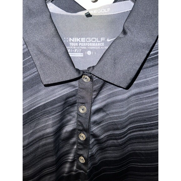 Nike Golf Polo Shirt Womens Sz L Tour Performance Short Sleeve Black Dri-Fit - Picture 3 of 8